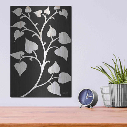 Luxe Metal Art 'Branch on Black I' by Cindy Jacobs, Metal Wall Art,12x16