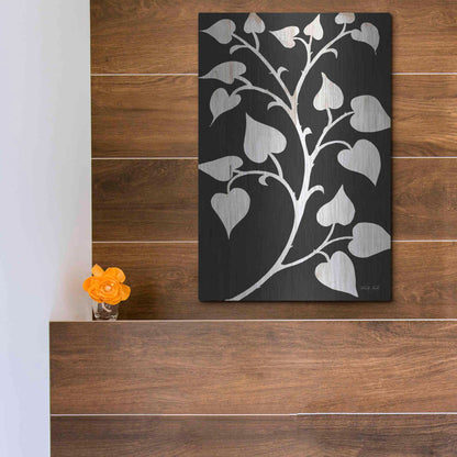 Luxe Metal Art 'Branch on Black I' by Cindy Jacobs, Metal Wall Art,12x16