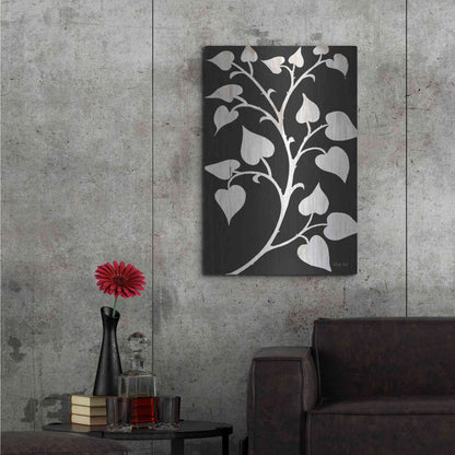 Luxe Metal Art 'Branch on Black I' by Cindy Jacobs, Metal Wall Art,24x36