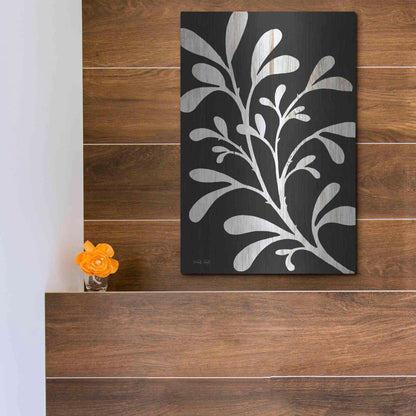 Luxe Metal Art 'Branch on Black II' by Cindy Jacobs, Metal Wall Art,12x16