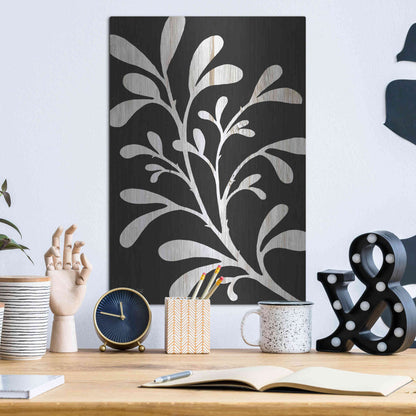 Luxe Metal Art 'Branch on Black II' by Cindy Jacobs, Metal Wall Art,12x16