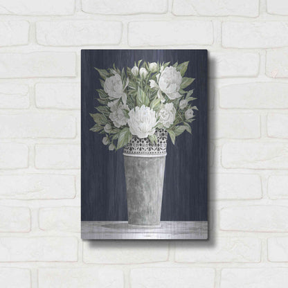 Luxe Metal Art 'Punched Tin White Floral' by Cindy Jacobs, Metal Wall Art,12x16