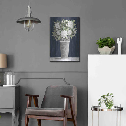 Luxe Metal Art 'Punched Tin White Floral' by Cindy Jacobs, Metal Wall Art,16x24