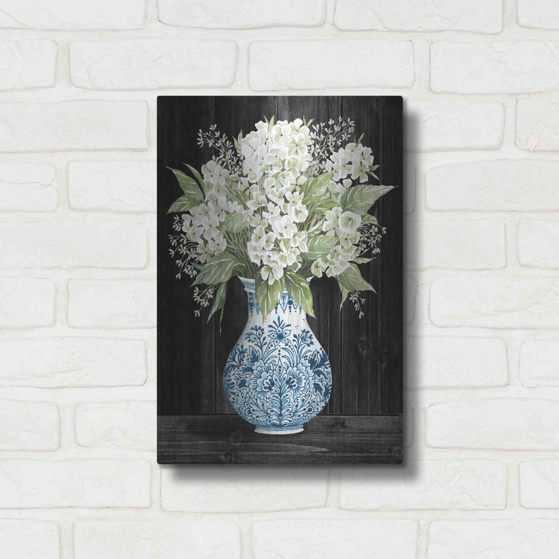 Luxe Metal Art 'Hydrangea Elegance' by Cindy Jacobs, Metal Wall Art,12x16
