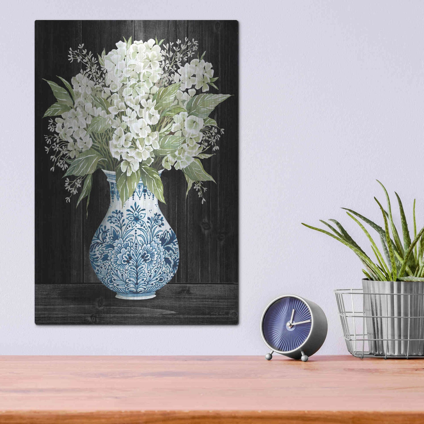 Luxe Metal Art 'Hydrangea Elegance' by Cindy Jacobs, Metal Wall Art,12x16