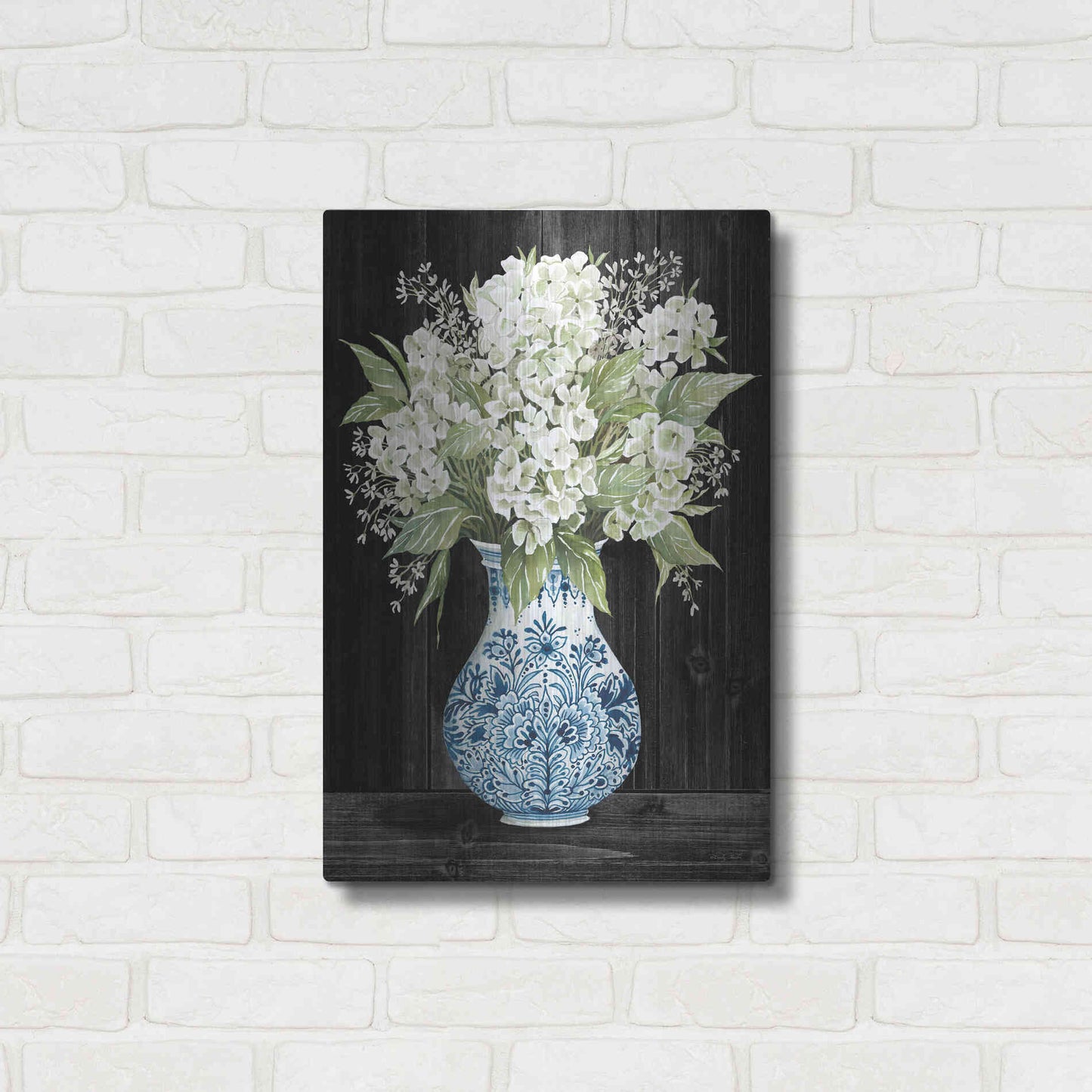 Luxe Metal Art 'Hydrangea Elegance' by Cindy Jacobs, Metal Wall Art,16x24