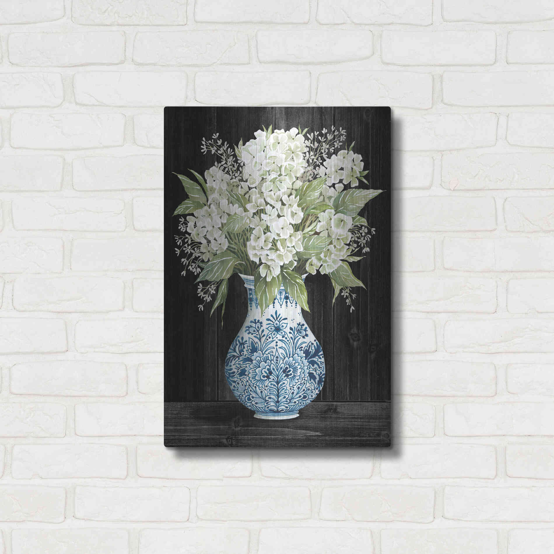 Luxe Metal Art 'Hydrangea Elegance' by Cindy Jacobs, Metal Wall Art,16x24