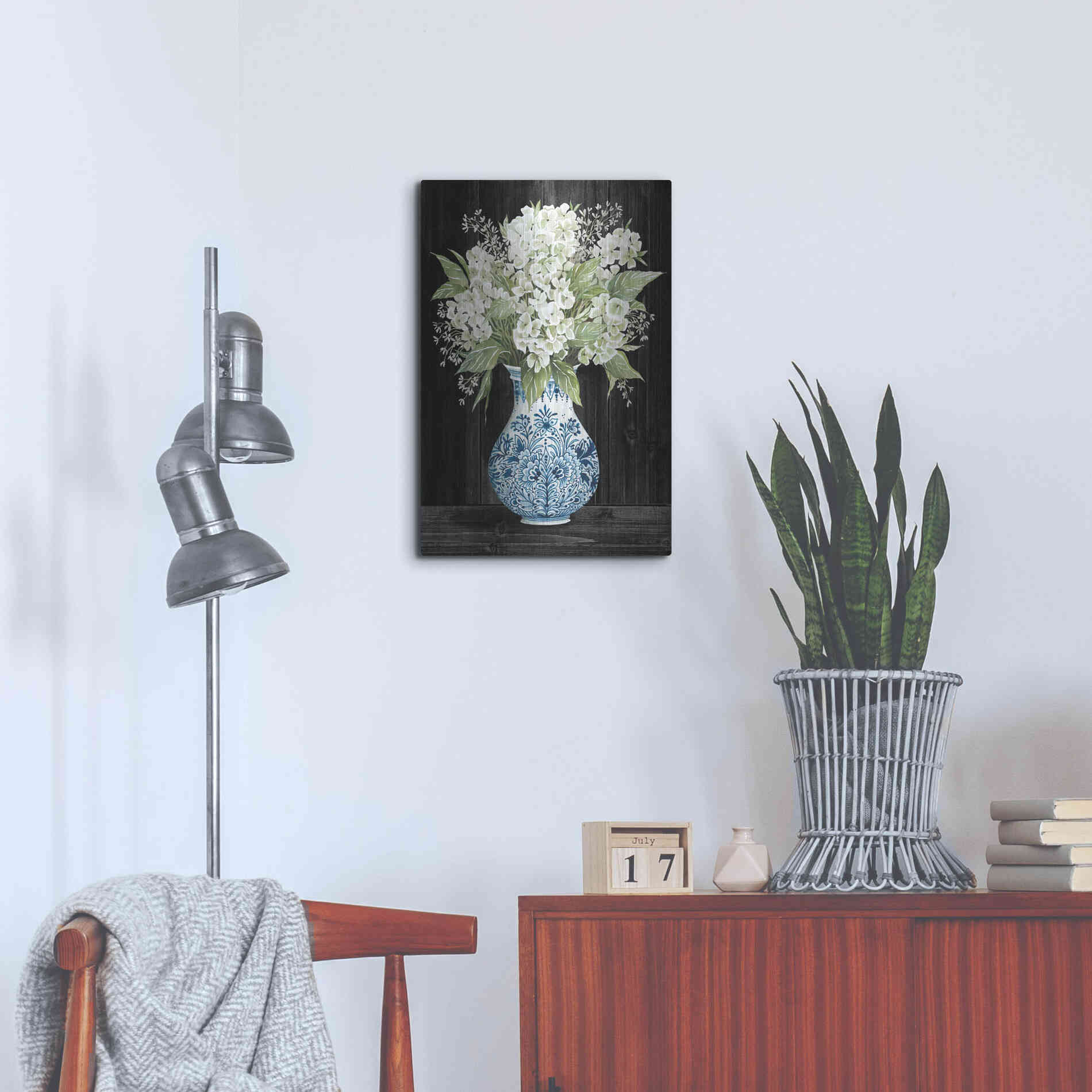 Luxe Metal Art 'Hydrangea Elegance' by Cindy Jacobs, Metal Wall Art,16x24