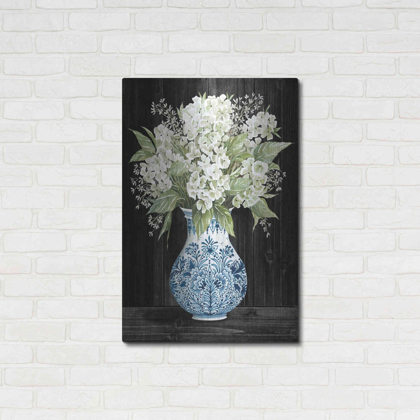 Luxe Metal Art 'Hydrangea Elegance' by Cindy Jacobs, Metal Wall Art,24x36