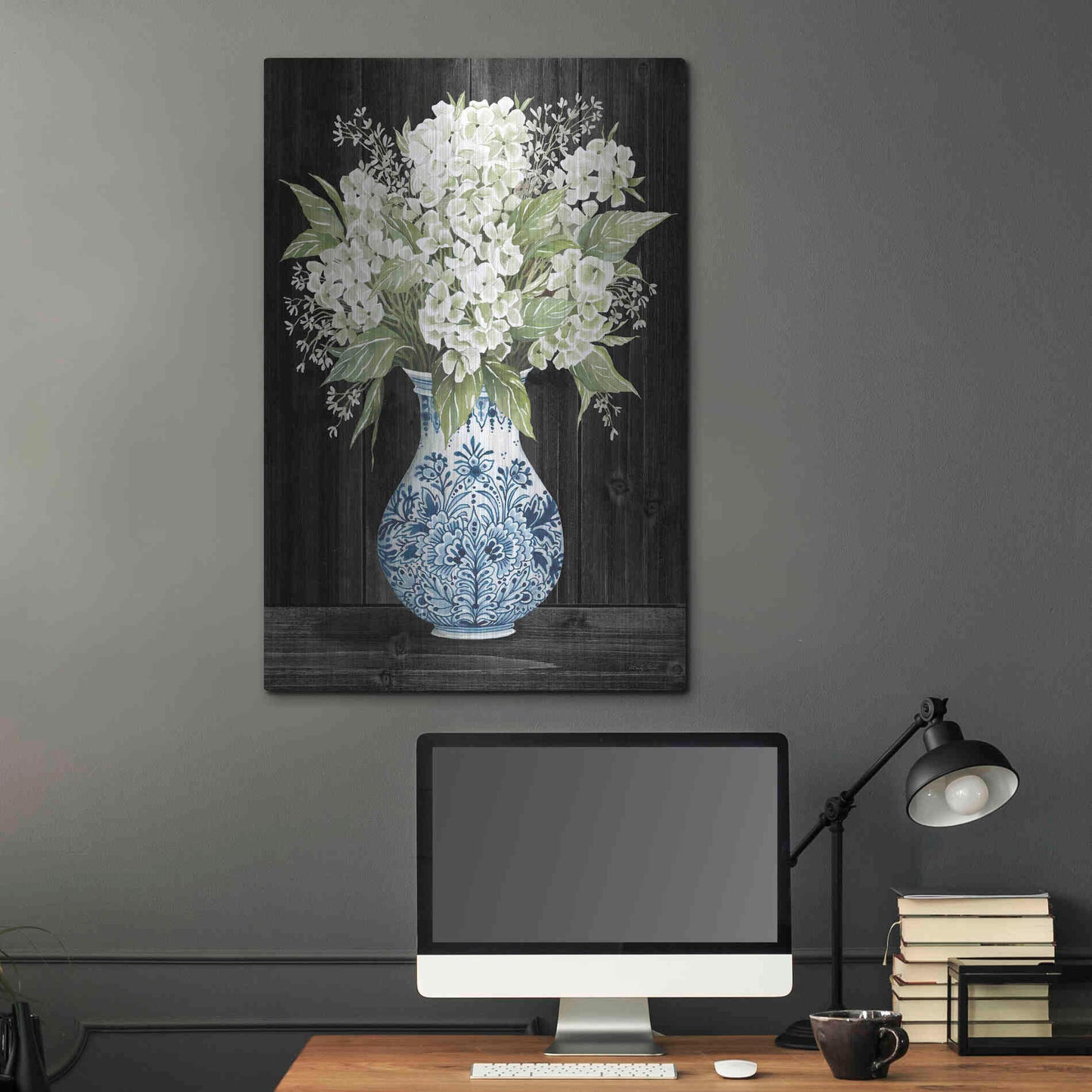 Luxe Metal Art 'Hydrangea Elegance' by Cindy Jacobs, Metal Wall Art,24x36