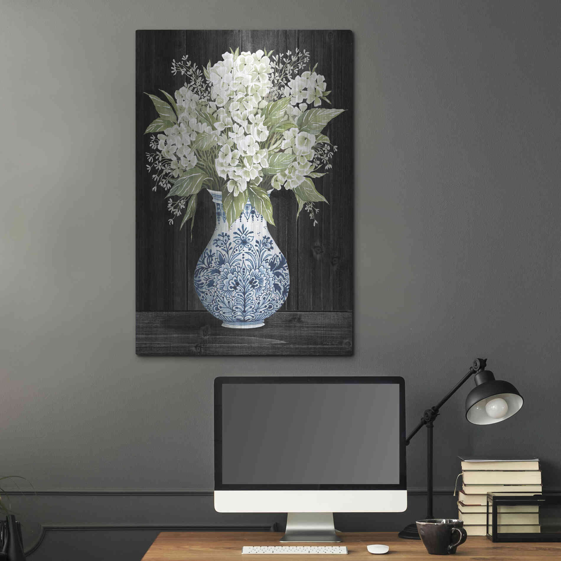 Luxe Metal Art 'Hydrangea Elegance' by Cindy Jacobs, Metal Wall Art,24x36