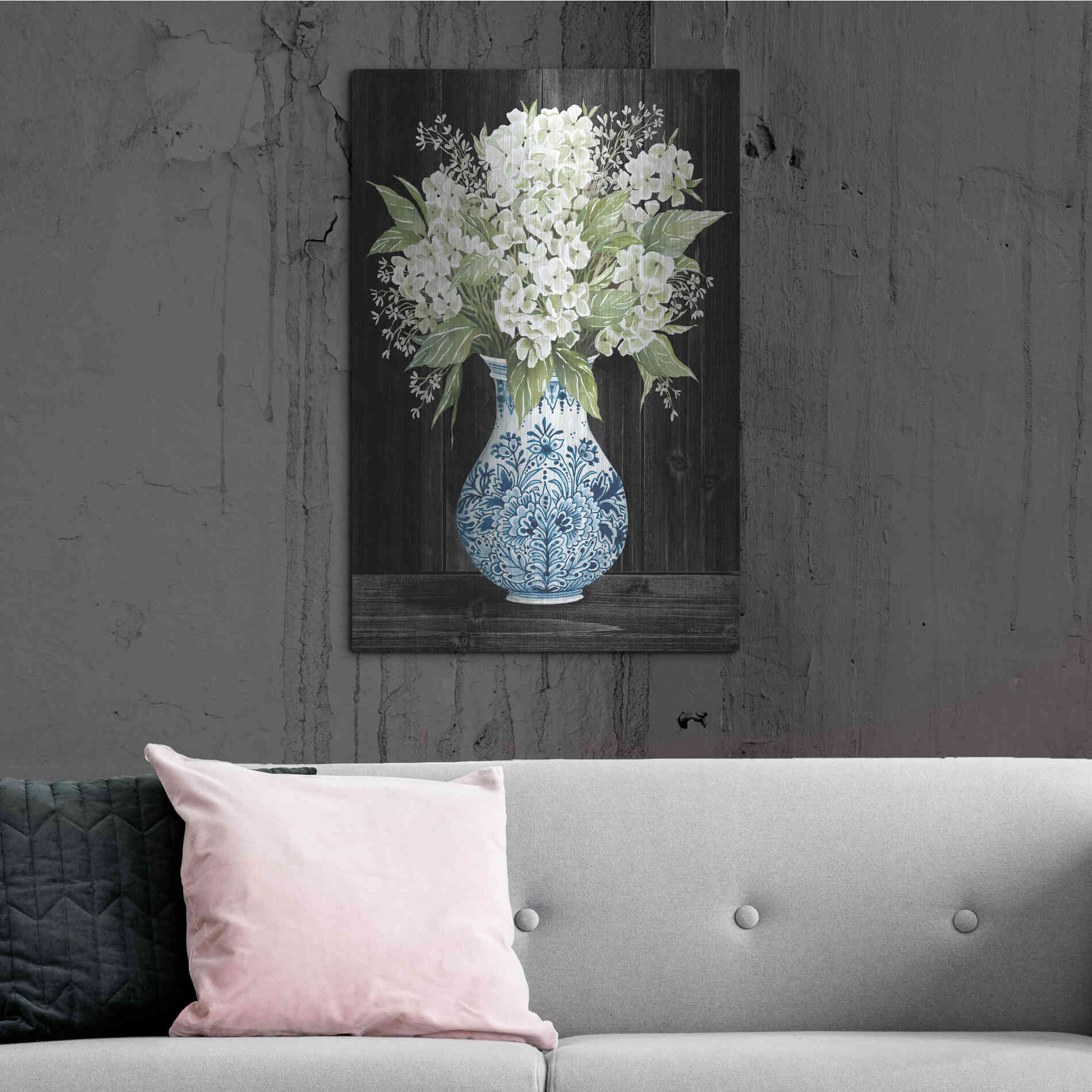 Luxe Metal Art 'Hydrangea Elegance' by Cindy Jacobs, Metal Wall Art,24x36