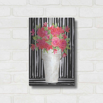 Luxe Metal Art 'Fuchsias I' by Cindy Jacobs, Metal Wall Art,12x16