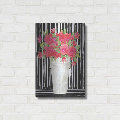 Luxe Metal Art 'Fuchsias I' by Cindy Jacobs, Metal Wall Art,16x24