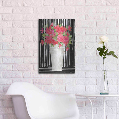 Luxe Metal Art 'Fuchsias I' by Cindy Jacobs, Metal Wall Art,16x24