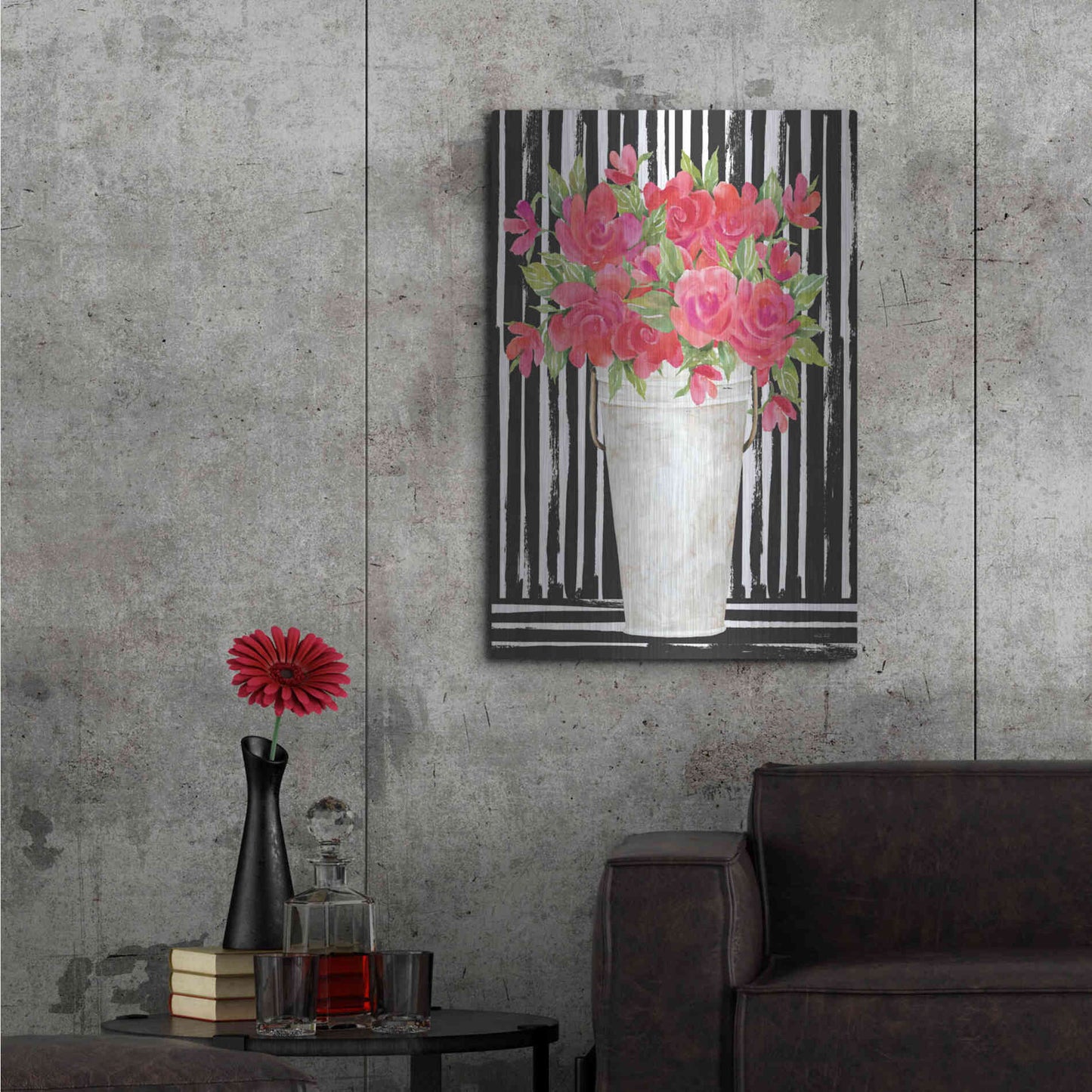 Luxe Metal Art 'Fuchsias I' by Cindy Jacobs, Metal Wall Art,24x36