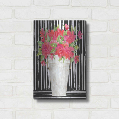 Luxe Metal Art 'Fuchsias II' by Cindy Jacobs, Metal Wall Art,12x16