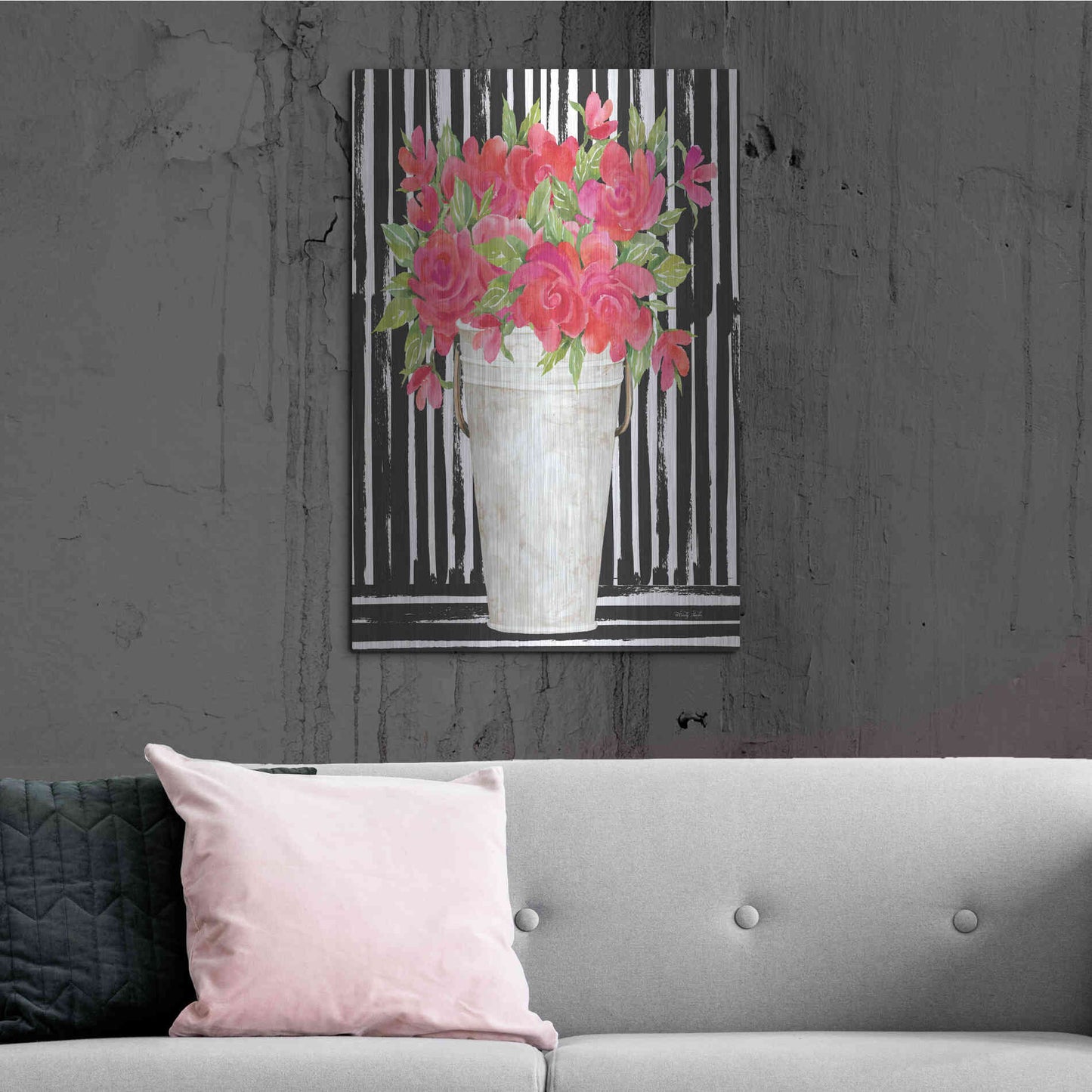 Luxe Metal Art 'Fuchsias II' by Cindy Jacobs, Metal Wall Art,24x36