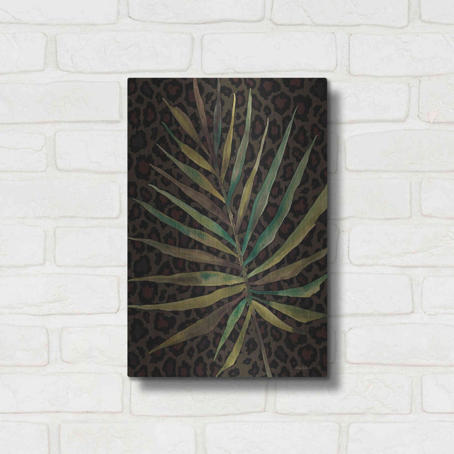 Luxe Metal Art 'Areca Leaf' by Cindy Jacobs, Metal Wall Art,12x16