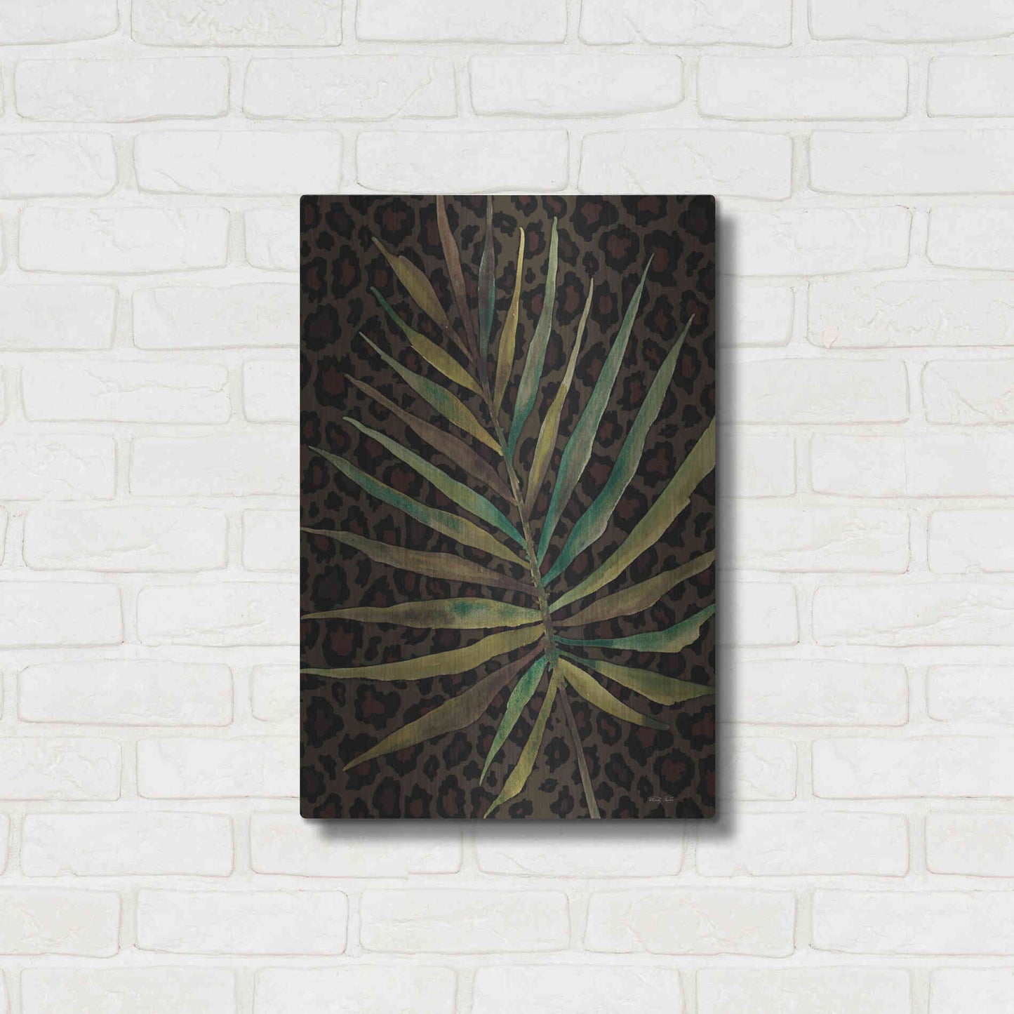Luxe Metal Art 'Areca Leaf' by Cindy Jacobs, Metal Wall Art,16x24