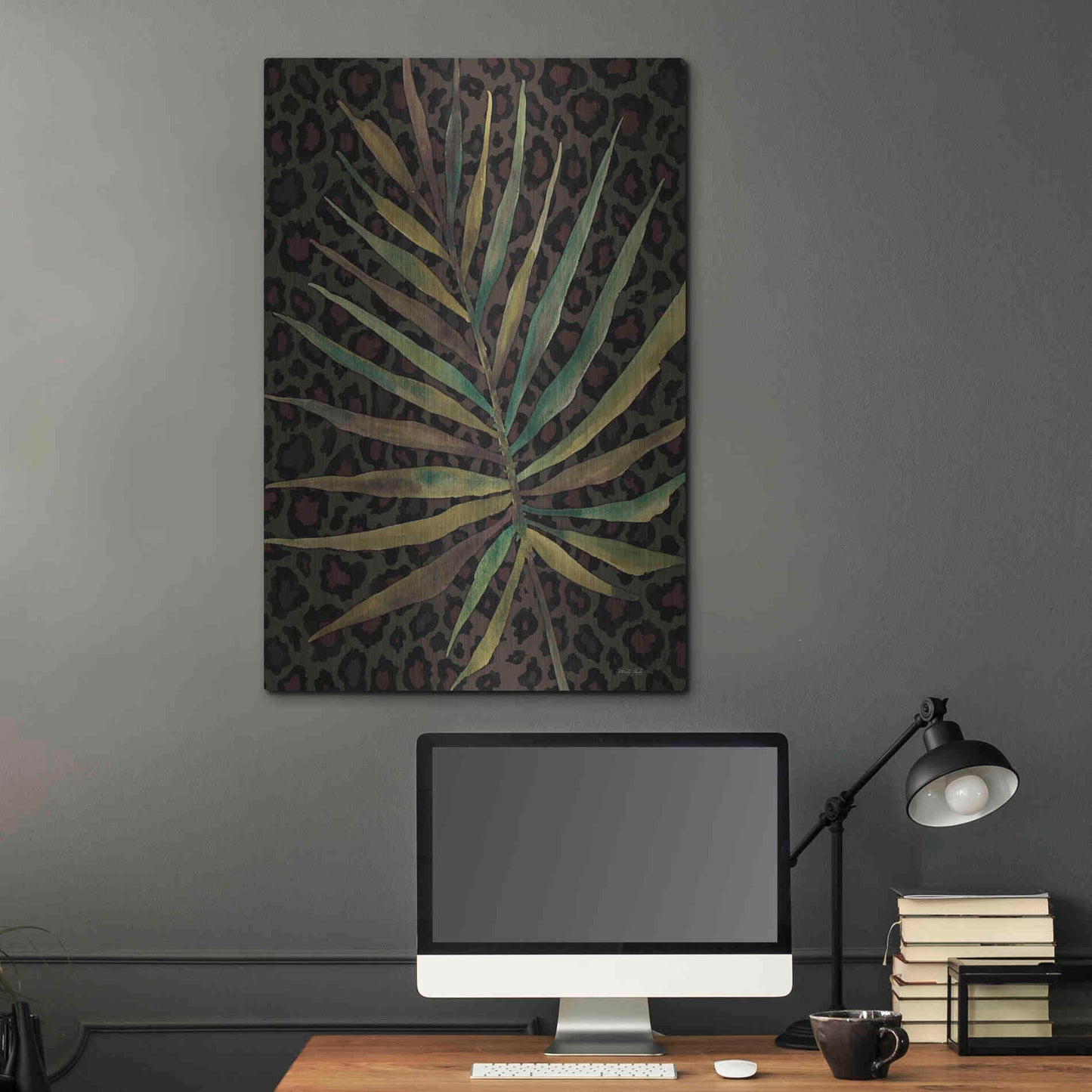Luxe Metal Art 'Areca Leaf' by Cindy Jacobs, Metal Wall Art,24x36