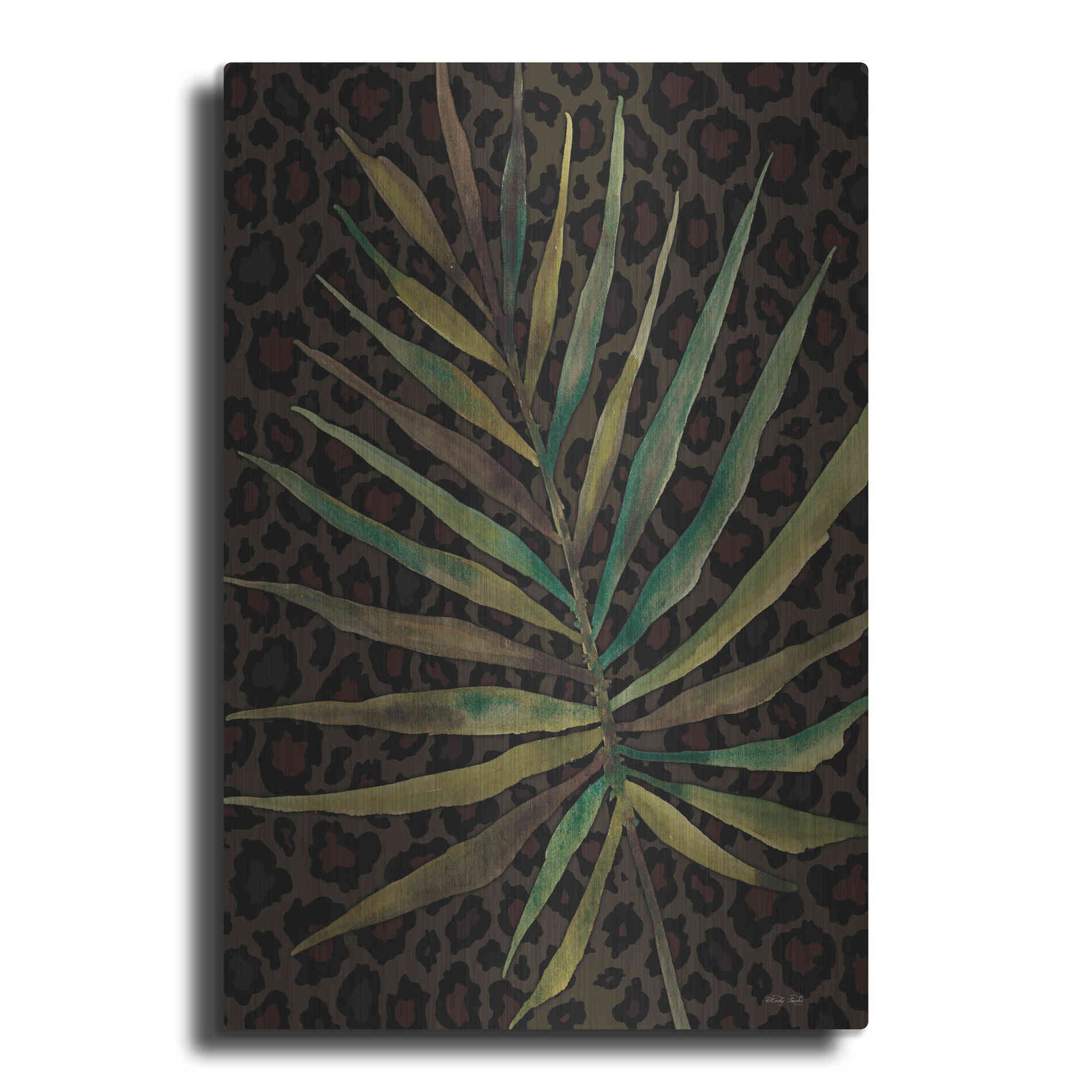 Luxe Metal Art 'Areca Leaf' by Cindy Jacobs, Metal Wall Art