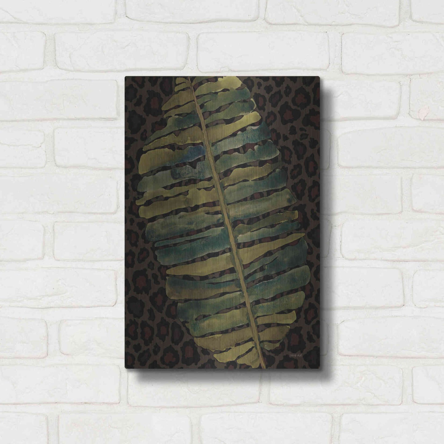 Luxe Metal Art 'Banana Leaf' by Cindy Jacobs, Metal Wall Art,12x16