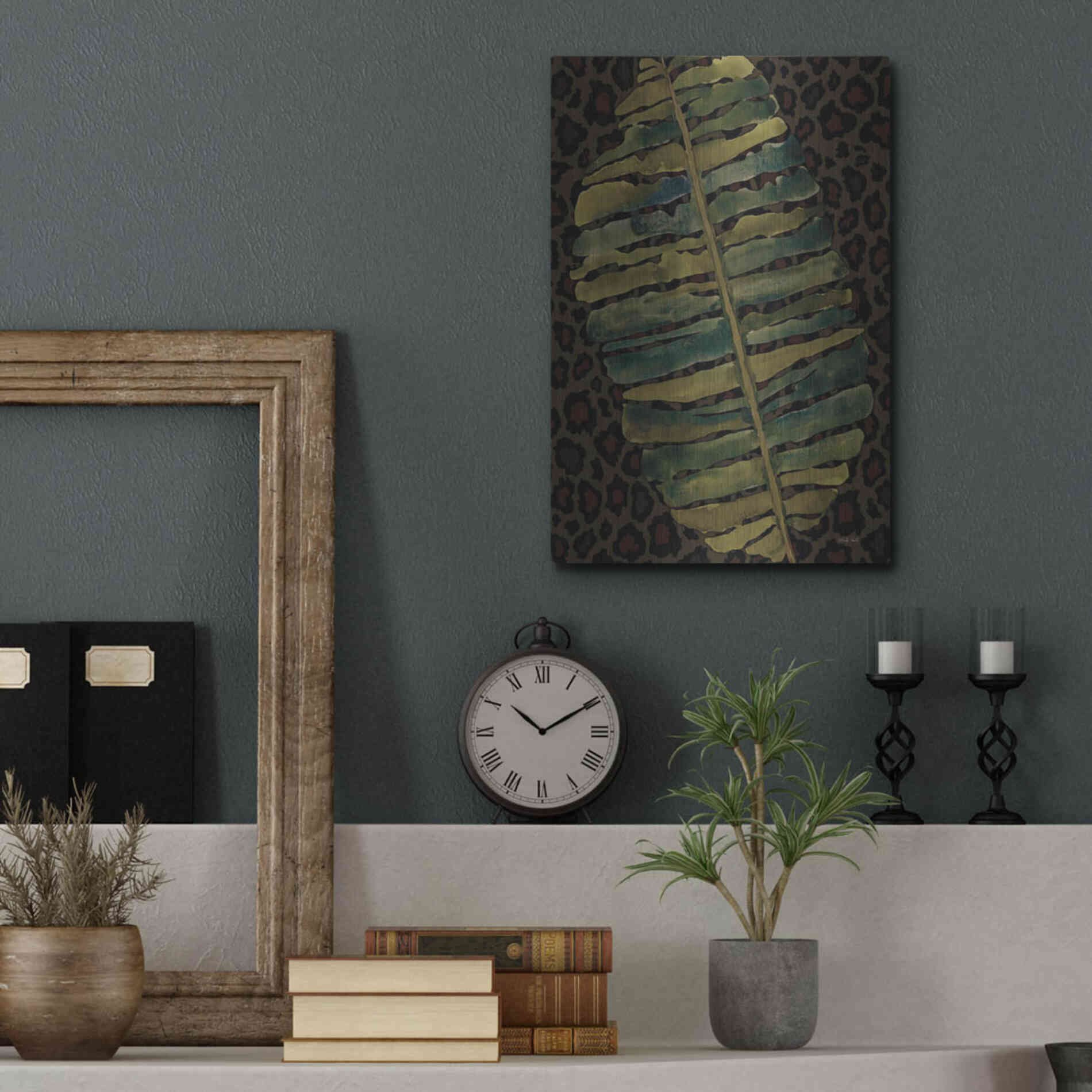 Luxe Metal Art 'Banana Leaf' by Cindy Jacobs, Metal Wall Art,12x16