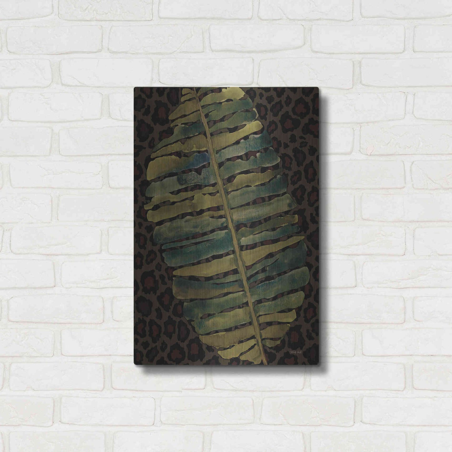 Luxe Metal Art 'Banana Leaf' by Cindy Jacobs, Metal Wall Art,16x24