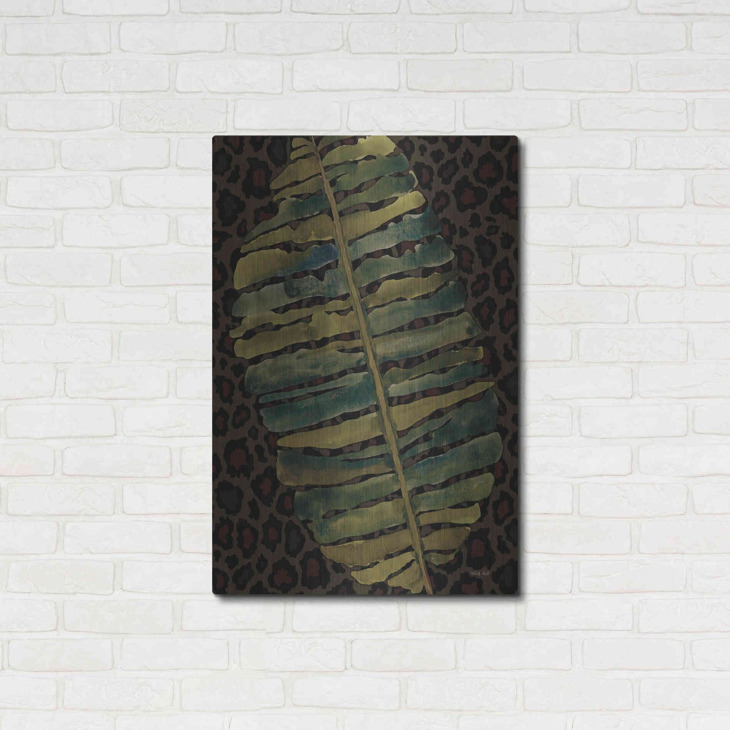 Luxe Metal Art 'Banana Leaf' by Cindy Jacobs, Metal Wall Art,24x36