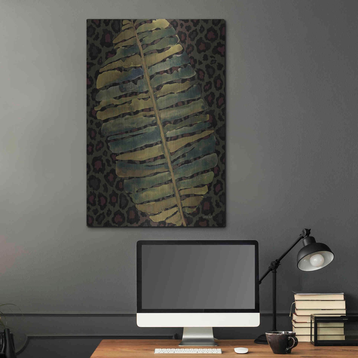 Luxe Metal Art 'Banana Leaf' by Cindy Jacobs, Metal Wall Art,24x36