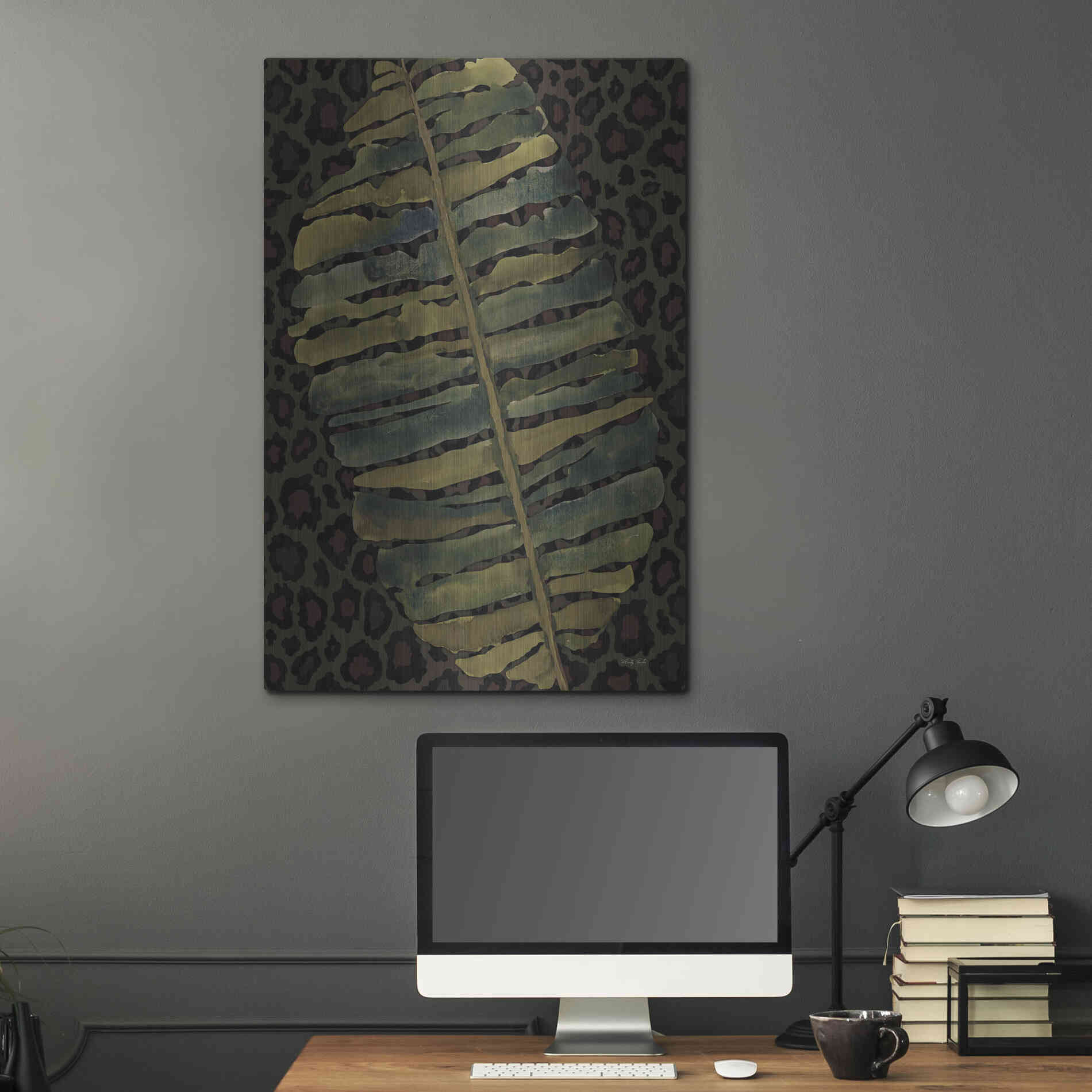 Luxe Metal Art 'Banana Leaf' by Cindy Jacobs, Metal Wall Art,24x36