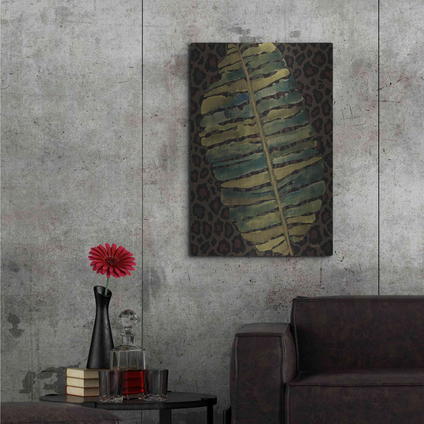 Luxe Metal Art 'Banana Leaf' by Cindy Jacobs, Metal Wall Art,24x36