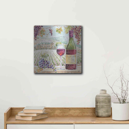 Luxe Metal Art 'Wine Country IV' by Daphne Brissonet, Metal Wall Art,12x12
