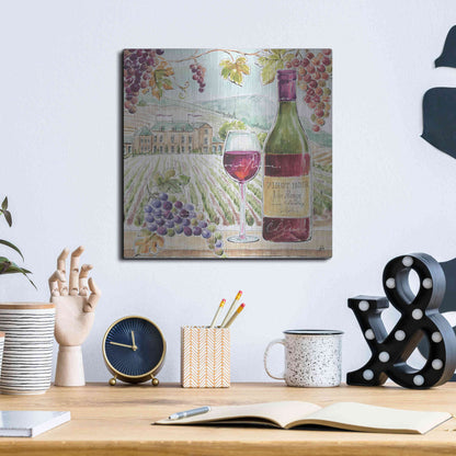 Luxe Metal Art 'Wine Country IV' by Daphne Brissonet, Metal Wall Art,12x12