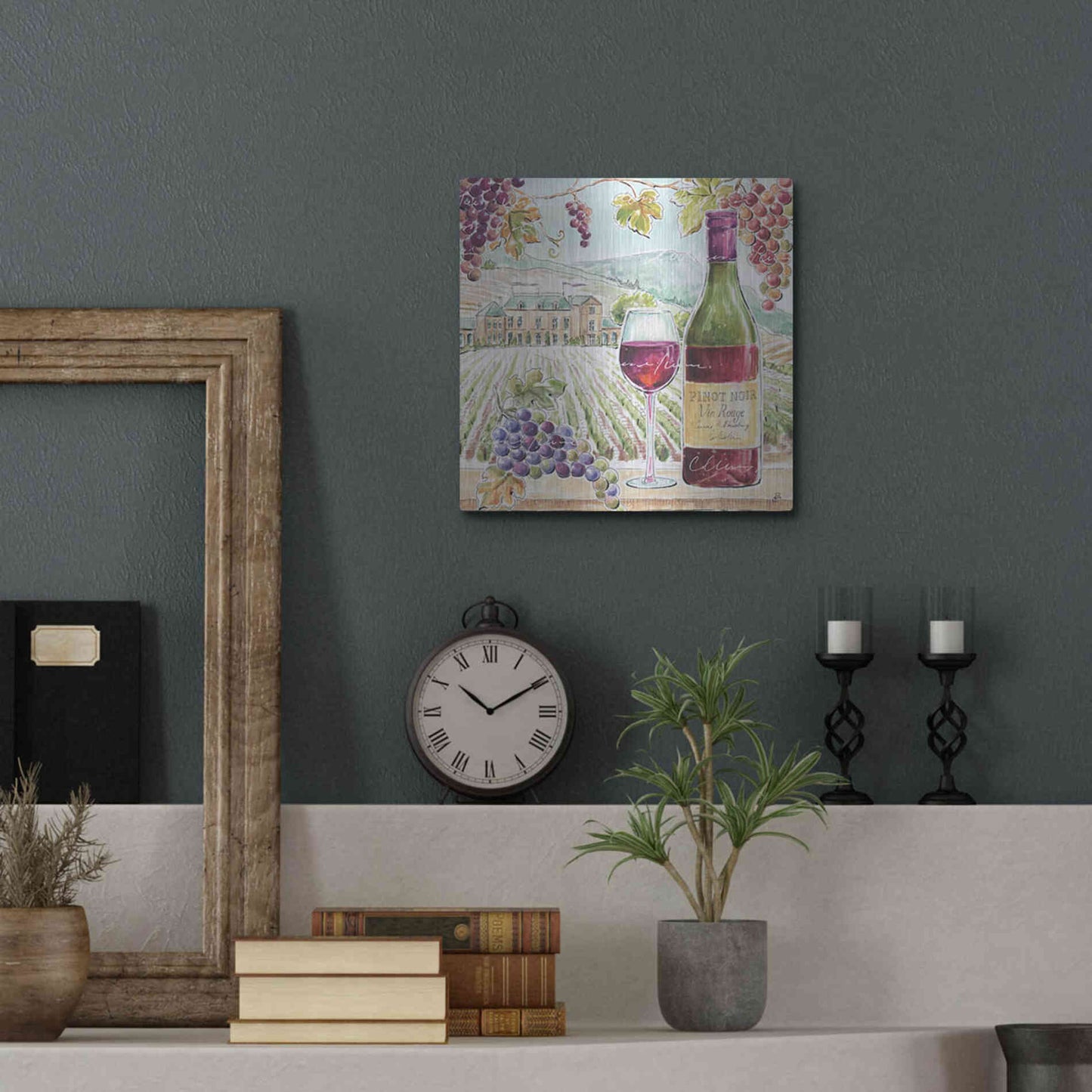 Luxe Metal Art 'Wine Country IV' by Daphne Brissonet, Metal Wall Art,12x12