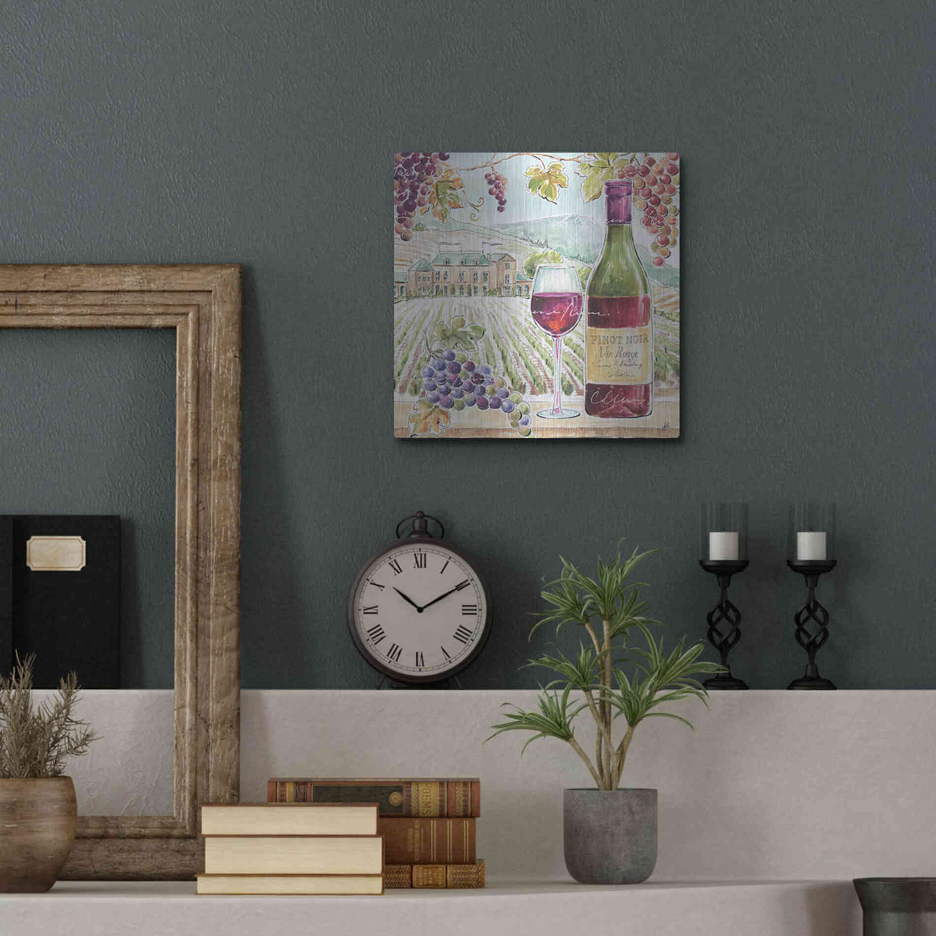 Luxe Metal Art 'Wine Country IV' by Daphne Brissonet, Metal Wall Art,12x12