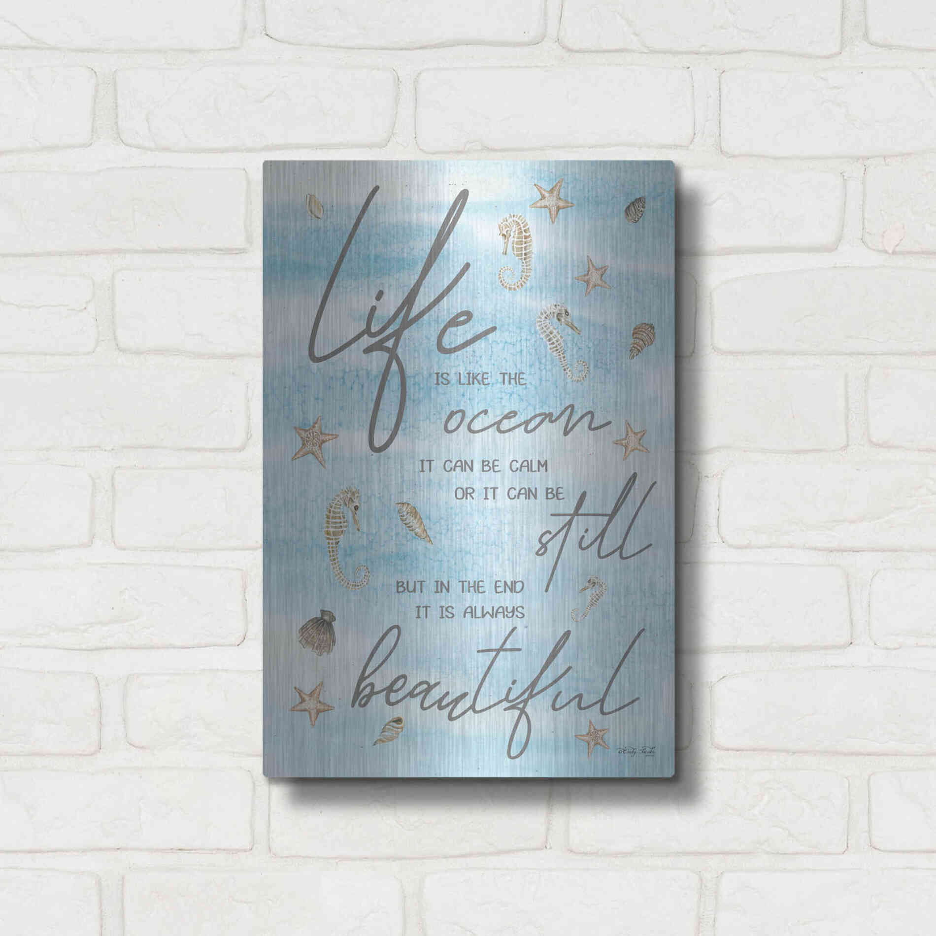 Luxe Metal Art 'Life is Like...' by Cindy Jacobs, Metal Wall Art,12x16