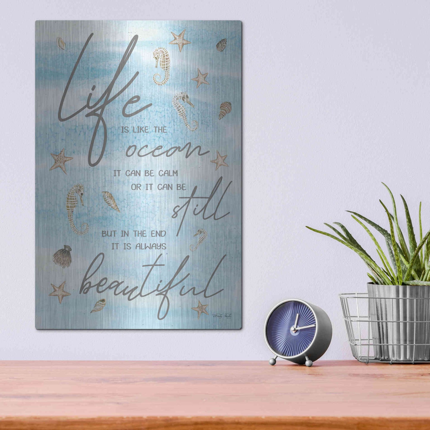 Luxe Metal Art 'Life is Like...' by Cindy Jacobs, Metal Wall Art,12x16
