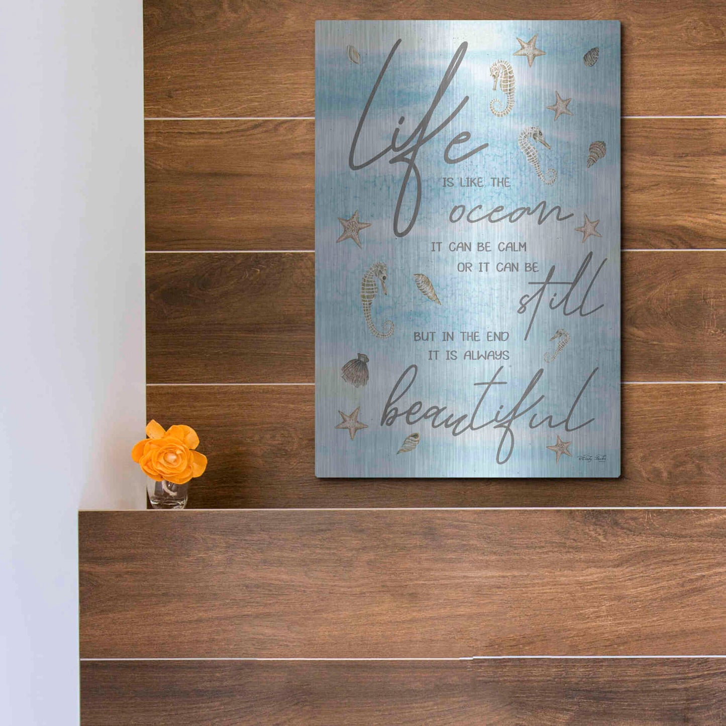 Luxe Metal Art 'Life is Like...' by Cindy Jacobs, Metal Wall Art,12x16
