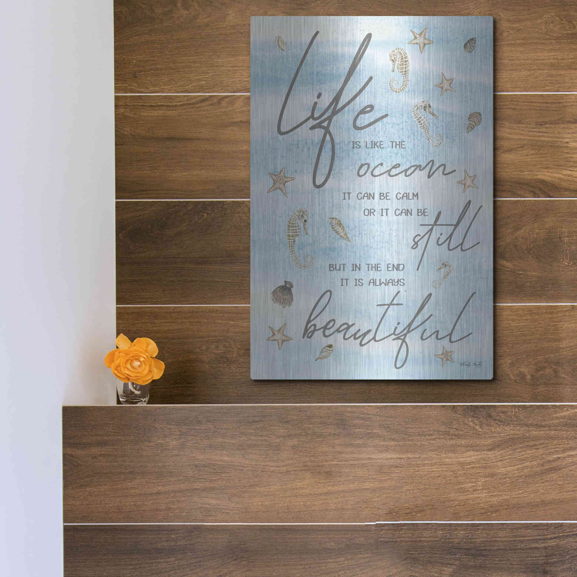 Luxe Metal Art 'Life is Like...' by Cindy Jacobs, Metal Wall Art,12x16