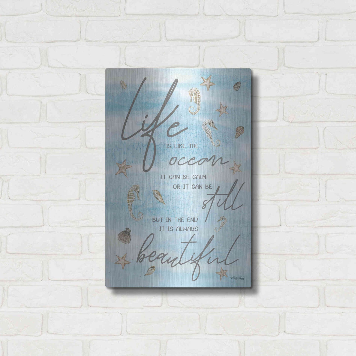 Luxe Metal Art 'Life is Like...' by Cindy Jacobs, Metal Wall Art,16x24
