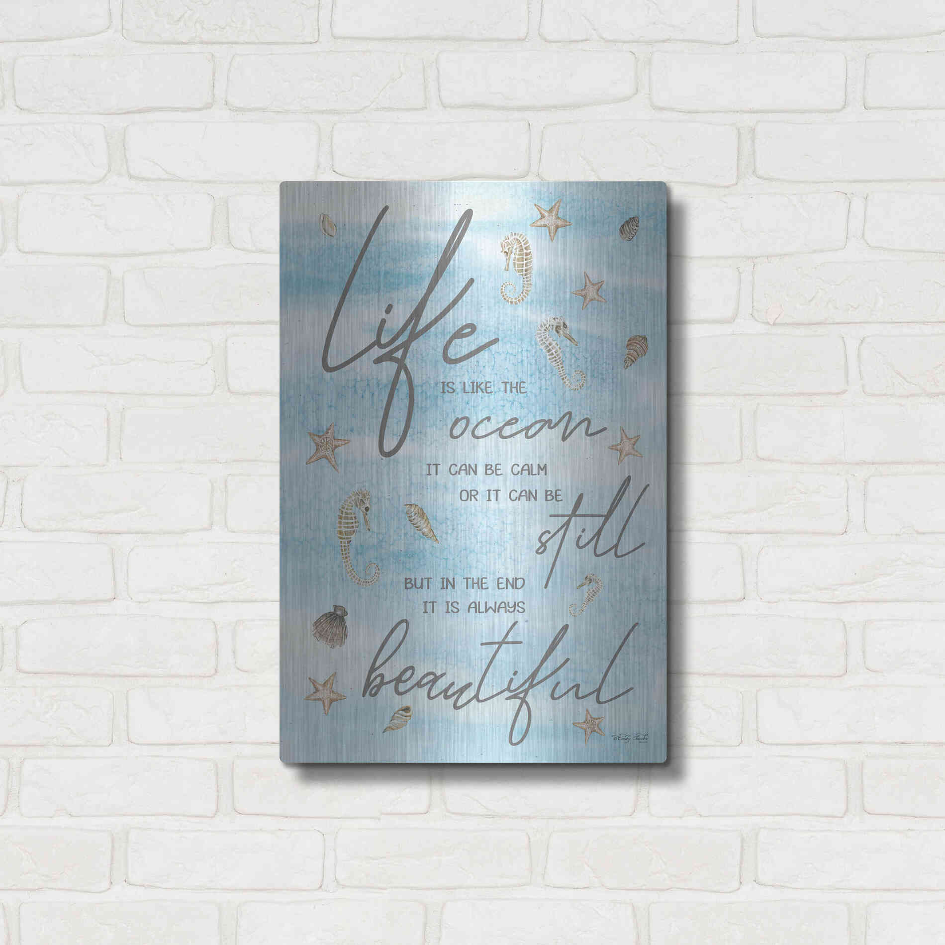 Luxe Metal Art 'Life is Like...' by Cindy Jacobs, Metal Wall Art,16x24