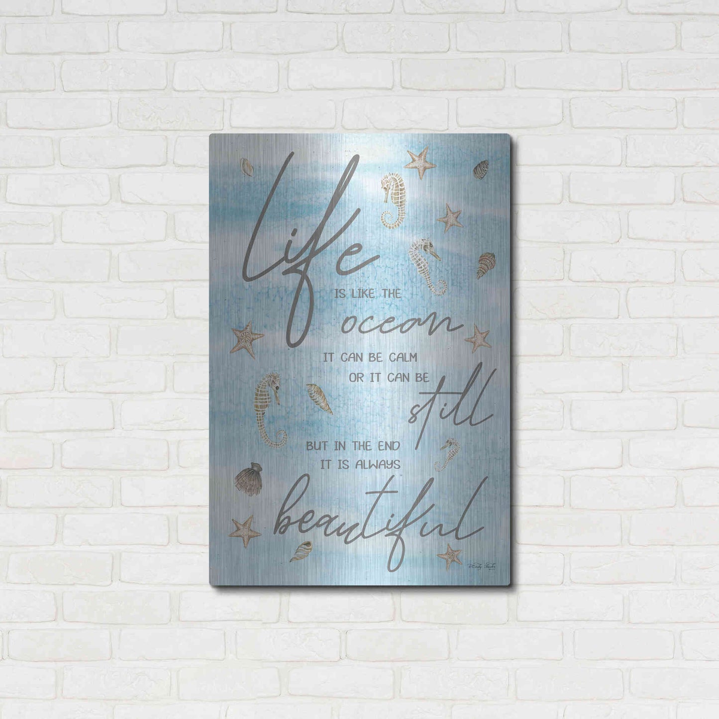 Luxe Metal Art 'Life is Like...' by Cindy Jacobs, Metal Wall Art,24x36