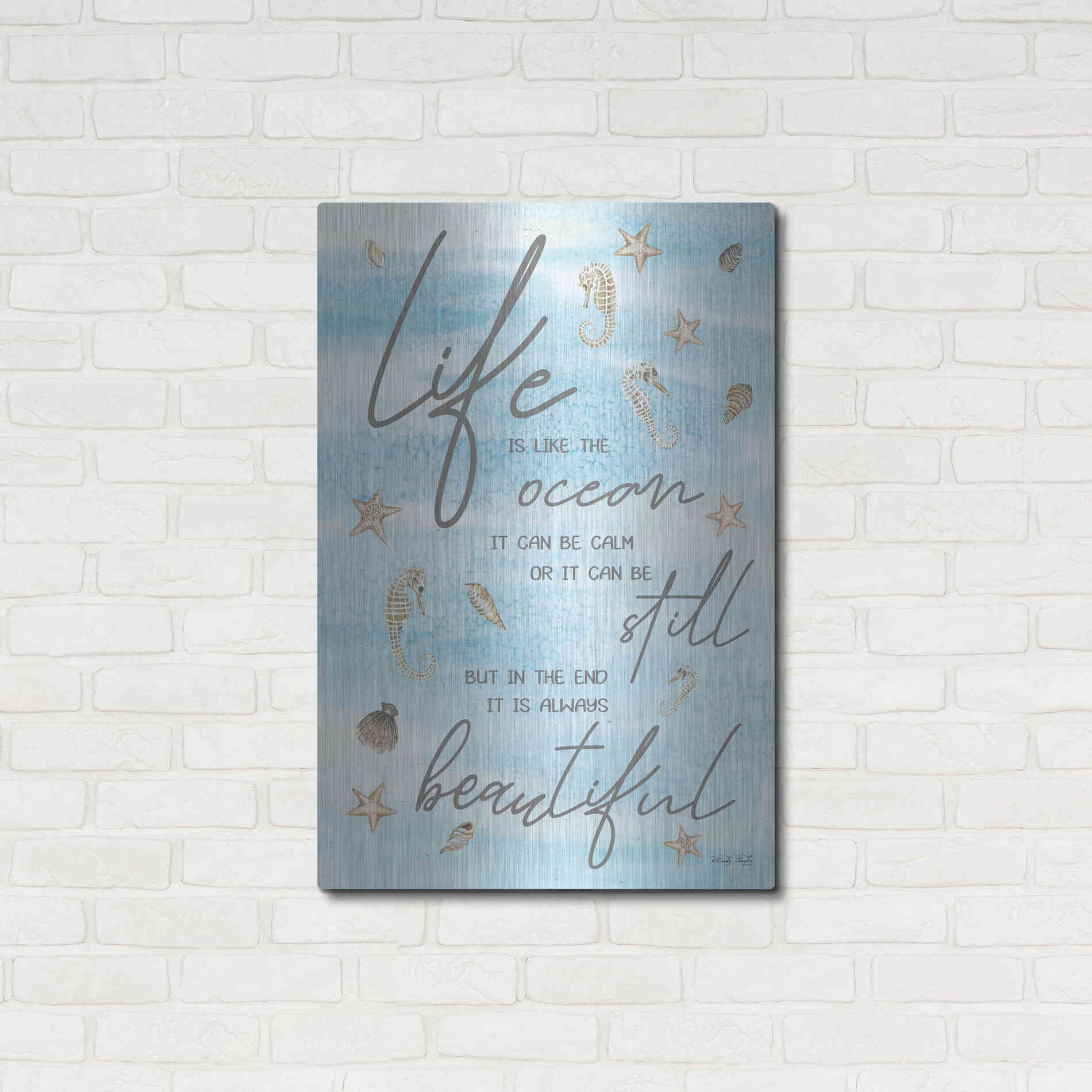 Luxe Metal Art 'Life is Like...' by Cindy Jacobs, Metal Wall Art,24x36