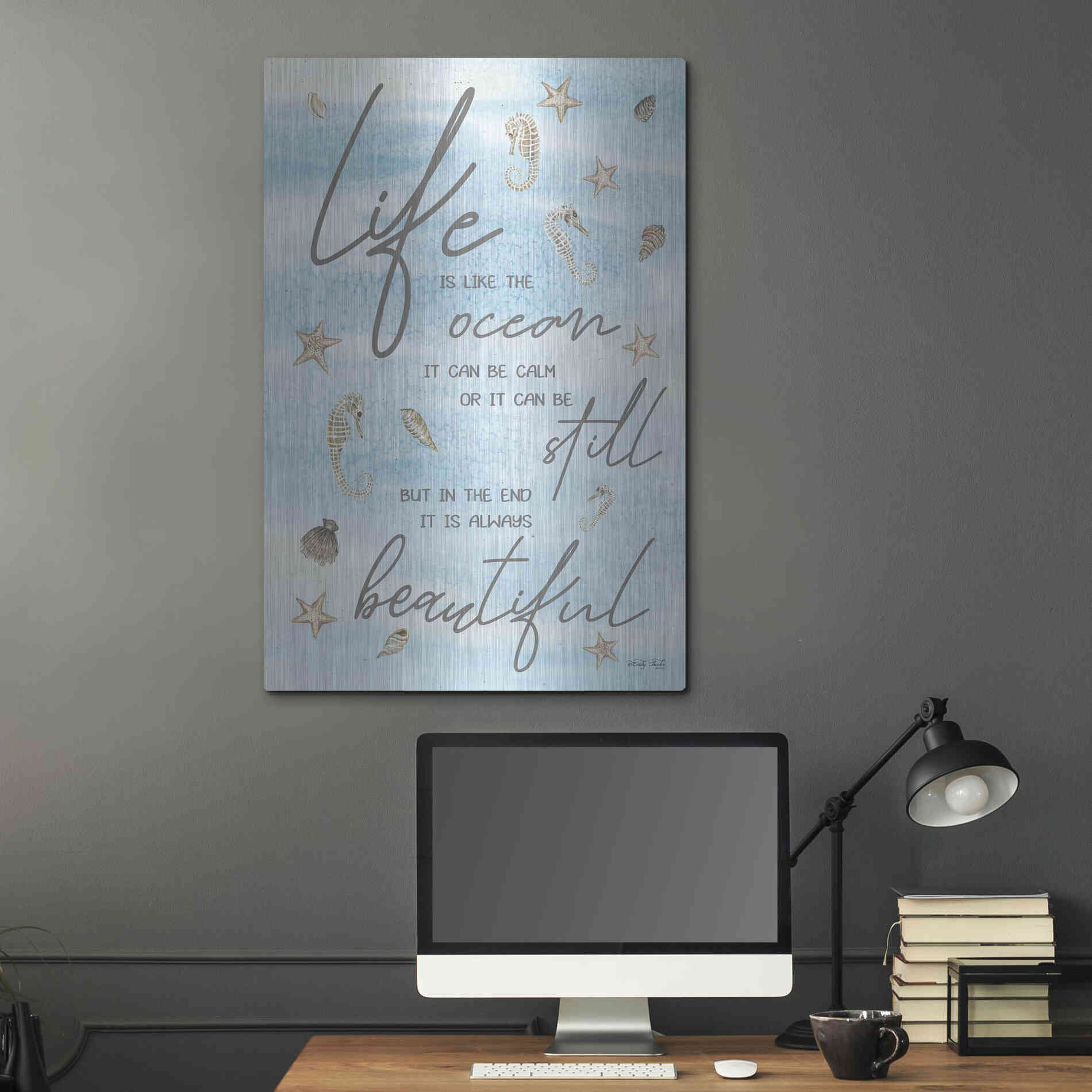 Luxe Metal Art 'Life is Like...' by Cindy Jacobs, Metal Wall Art,24x36