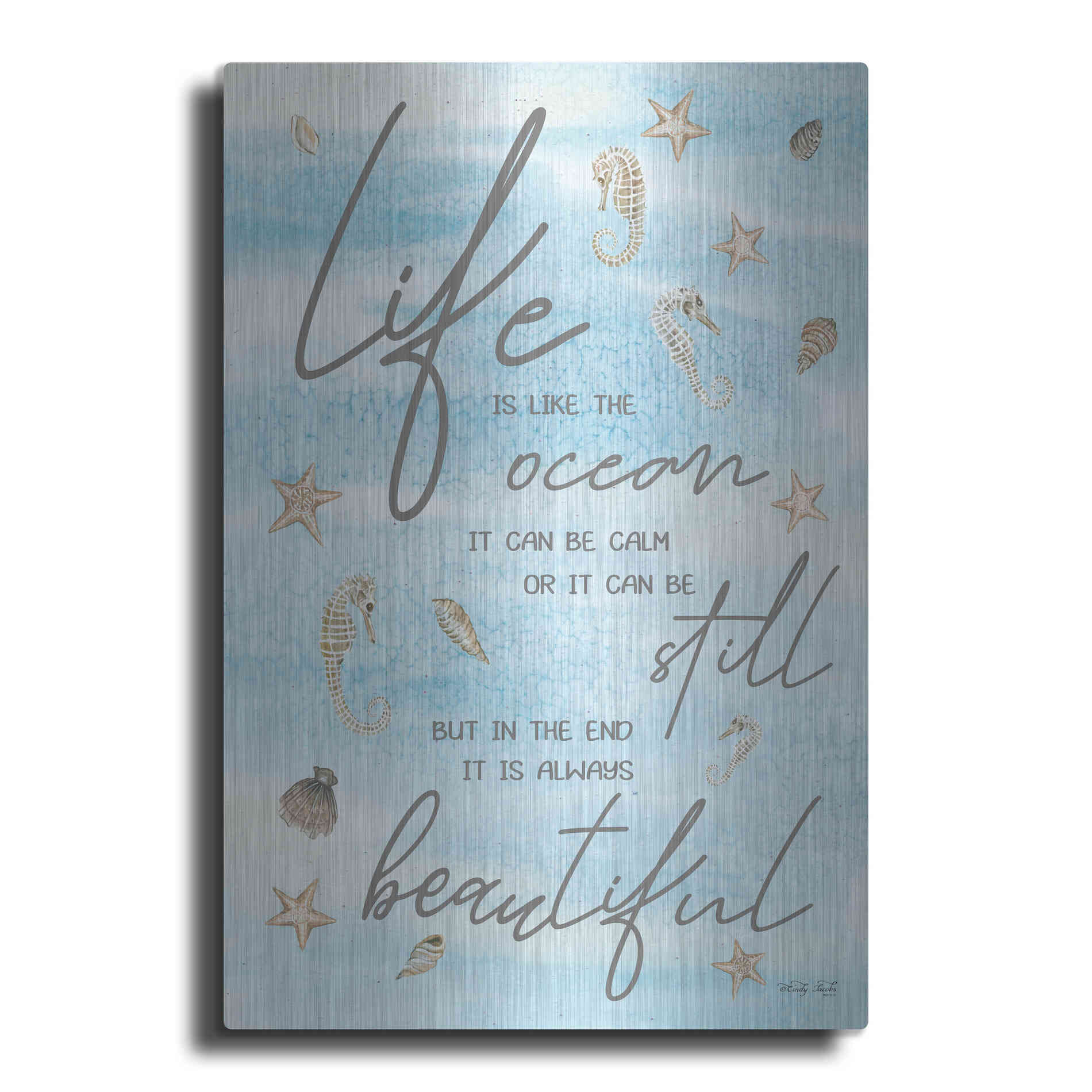 Luxe Metal Art 'Life is Like...' by Cindy Jacobs, Metal Wall Art