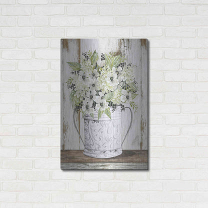 Luxe Metal Art 'White Floral Dreams' by Cindy Jacobs, Metal Wall Art,24x36