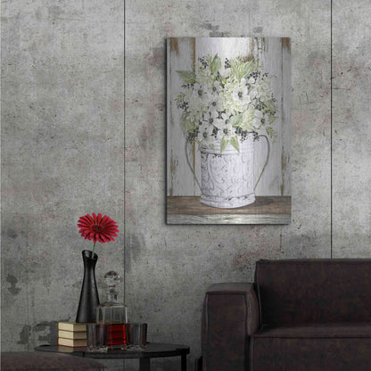 Luxe Metal Art 'White Floral Dreams' by Cindy Jacobs, Metal Wall Art,24x36
