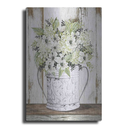 Luxe Metal Art 'White Floral Dreams' by Cindy Jacobs, Metal Wall Art